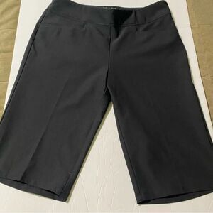Adidas black long Bermuda women’s golf shorts mid rise pull on stretch size S